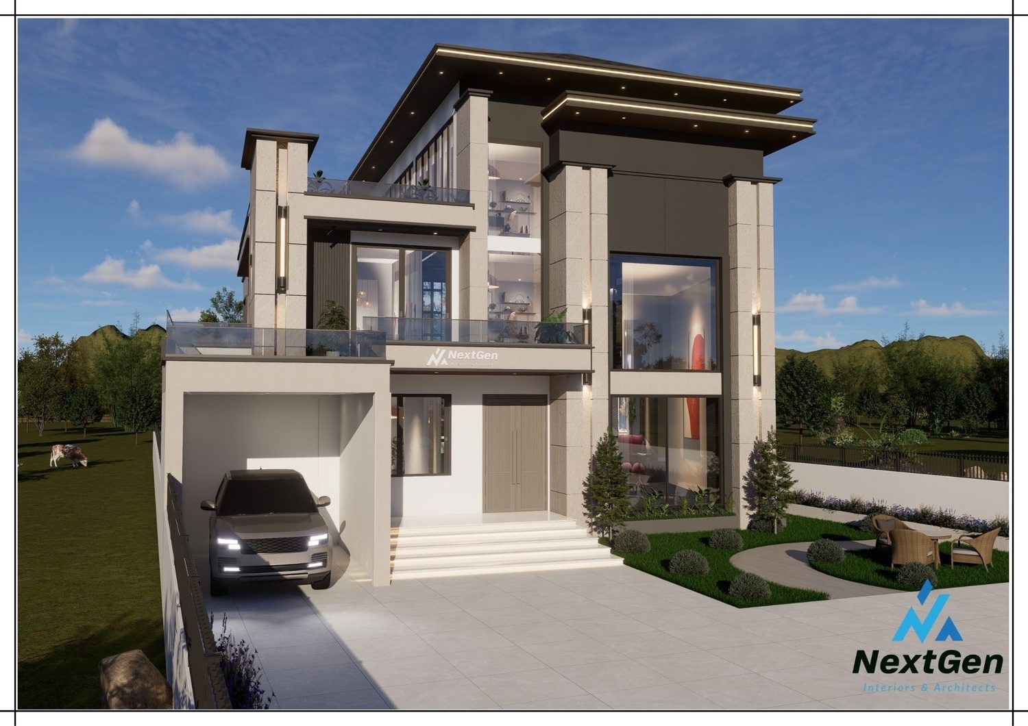 Bhanu Panta Residence Architectural Exterior Design in Dang by NextGen Interiors